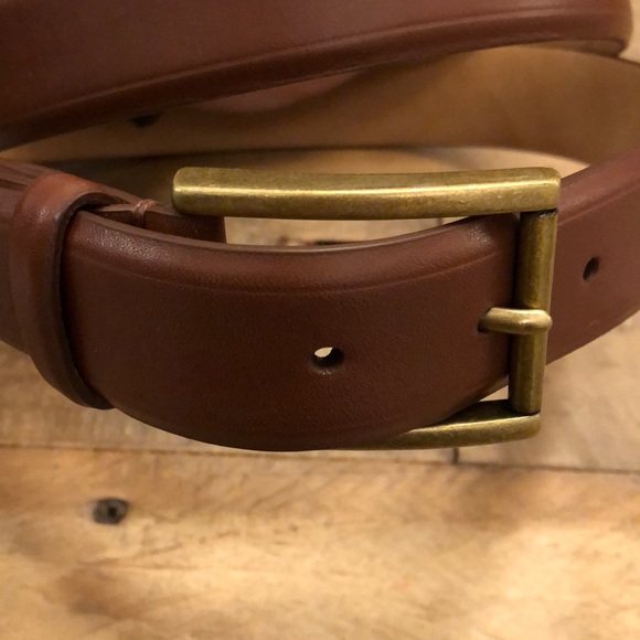 COLE HAAN Leather Feather Edge Belt - Picture 2 of 3